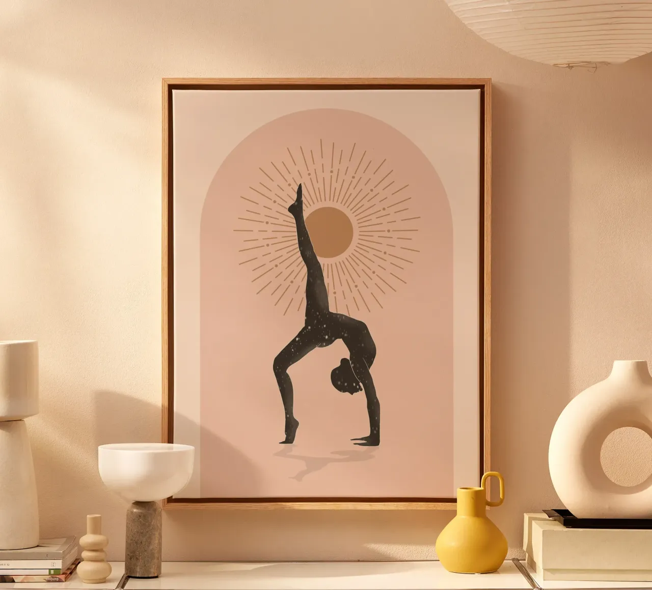 Minimal Abstract Art-Yoga 15 canvas with Floater frame by ThingDesign