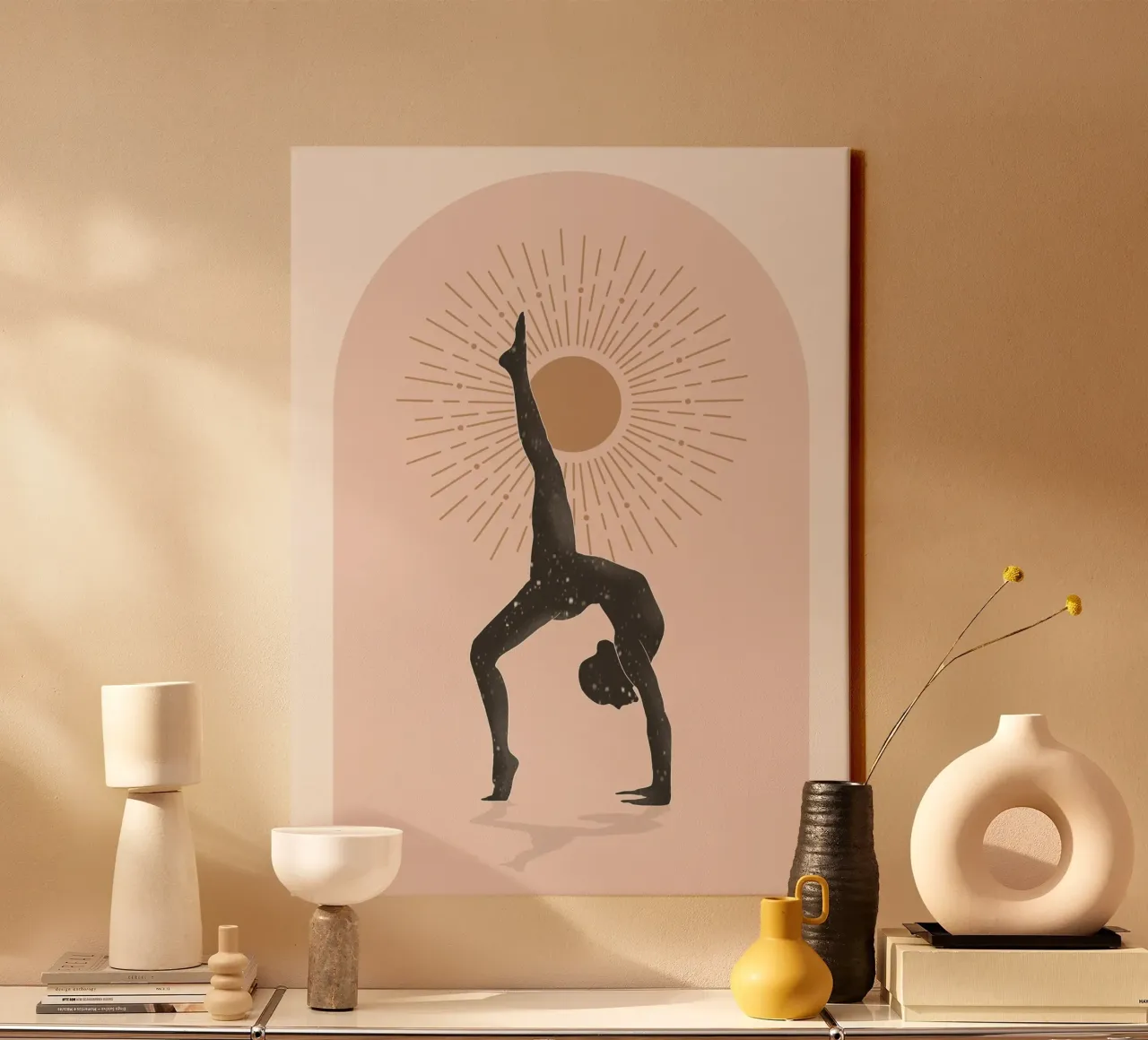 Minimal Abstract Art-Yoga 15 canvas with Floater frame by ThingDesign