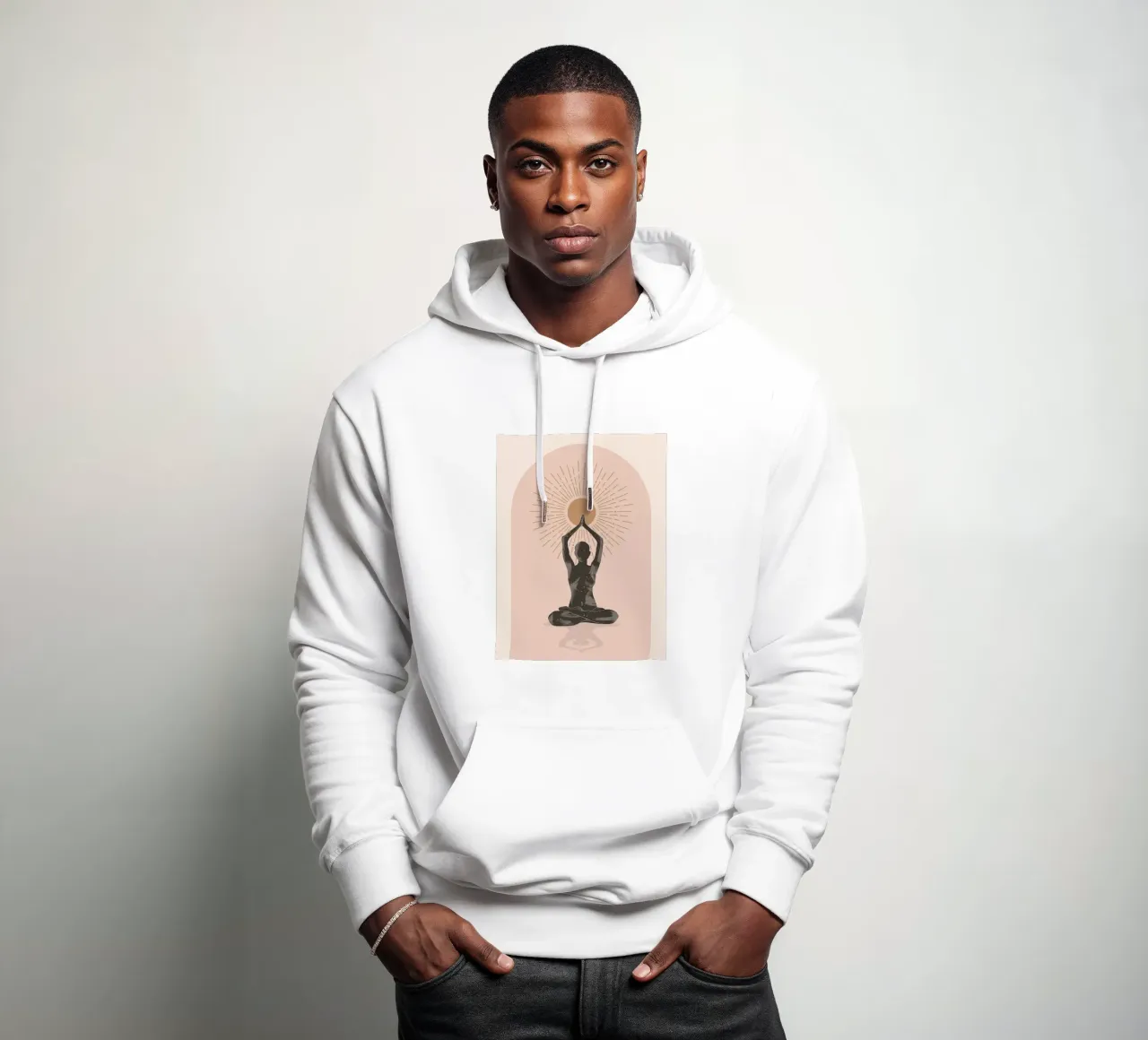 Arte astratta minimale-Yoga 16 felpa con cappuccio da ThingDesign