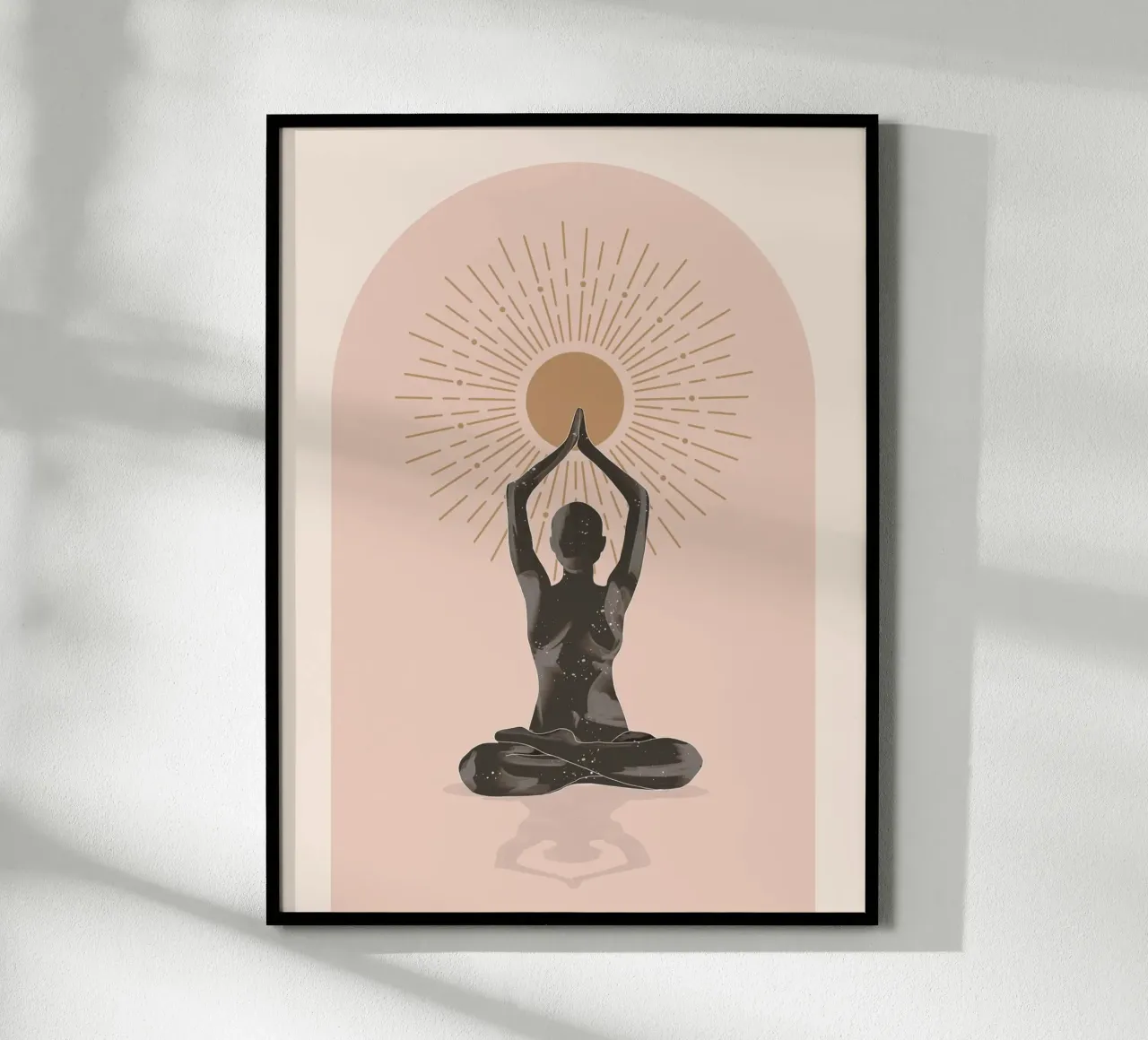 Arte astratta minimale-Yoga 16 poster con telaio in legno da ThingDesign