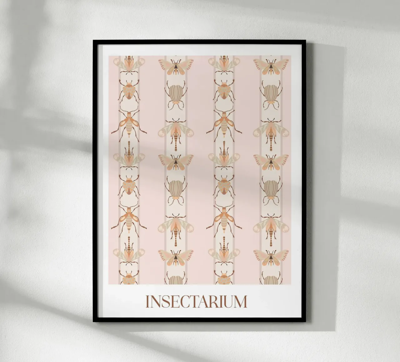 Insectarium Striped Pattern Print poster with aluminum frame by CoelfenArt