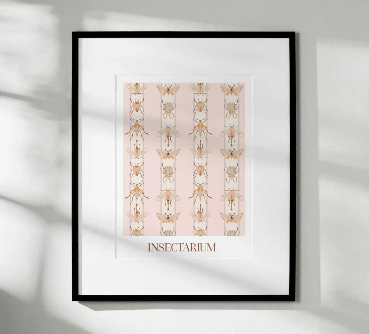 Insectarium Striped Pattern Print poster with aluminum frame by CoelfenArt