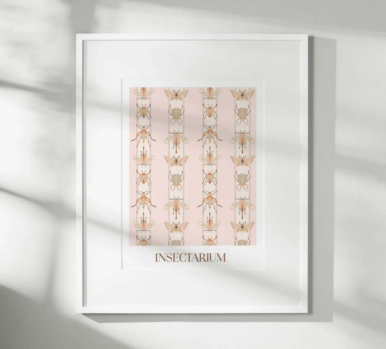 Insectarium Striped Pattern Print poster with aluminum frame by CoelfenArt