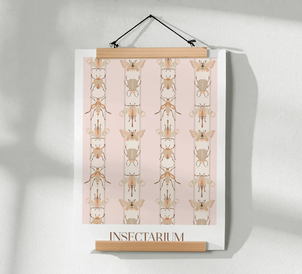 Insectarium Striped Pattern Print poster with aluminum frame by CoelfenArt