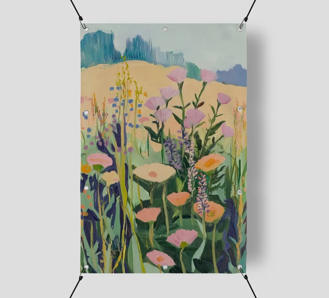 Colorful Wildflower Meadow Art pvc cover by Melloi Art Print