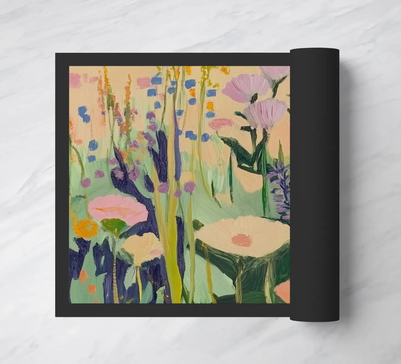 Colorful Wildflower Meadow Art doormat by Melloi Art Print