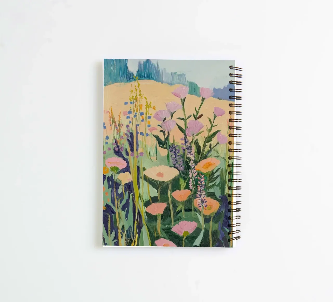 Colorful Wildflower Meadow Art spiral notebook by Melloi Art Print