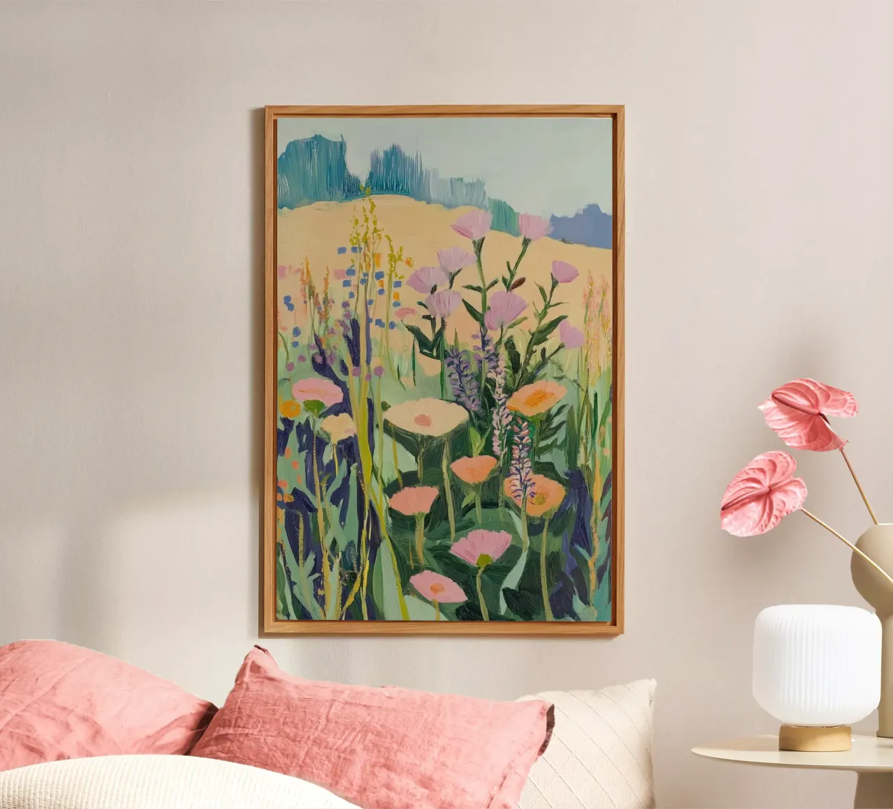Kleurrijke wilde bloemenweide kunst forex-plaat van Melloi Art Print