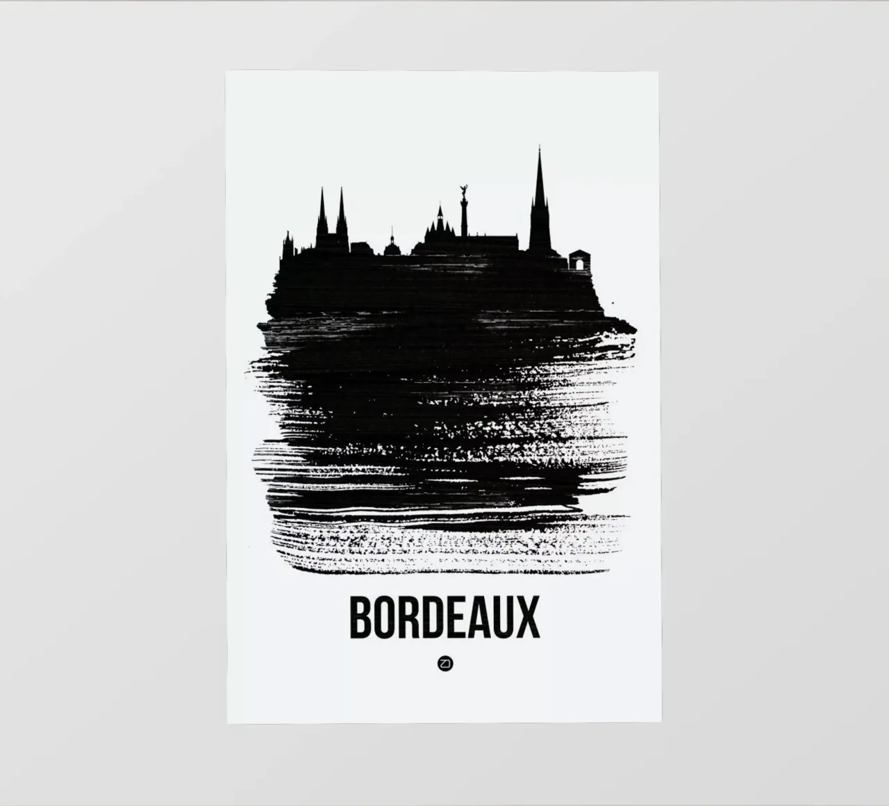 Bordeaux Skyline Brush Stroke pellicola backlit da Naxart
