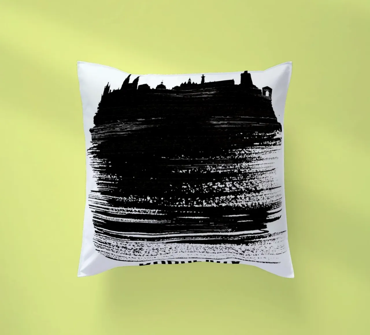 Bordeaux Skyline Brush Stroke cuscino da Naxart