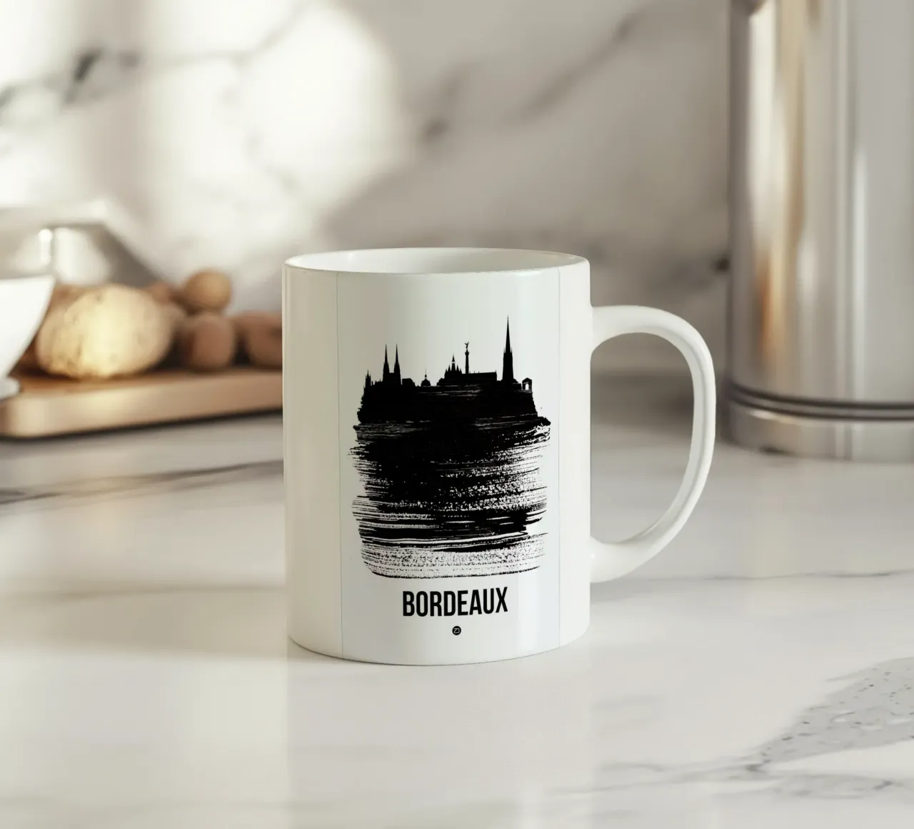 Bordeaux Skyline Brush Stroke tazza in ceramica da Naxart
