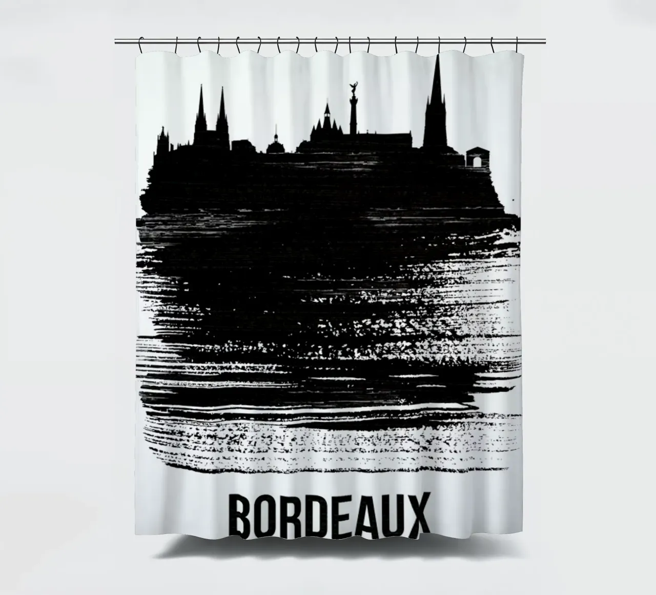 Bordeaux Skyline Brush Stroke douchegordijn van Naxart