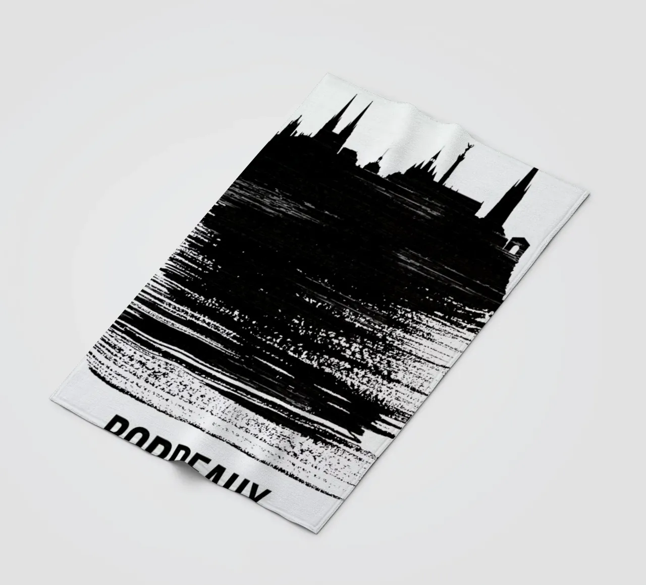 Bordeaux Skyline Brush Stroke fleece blanket by Naxart
