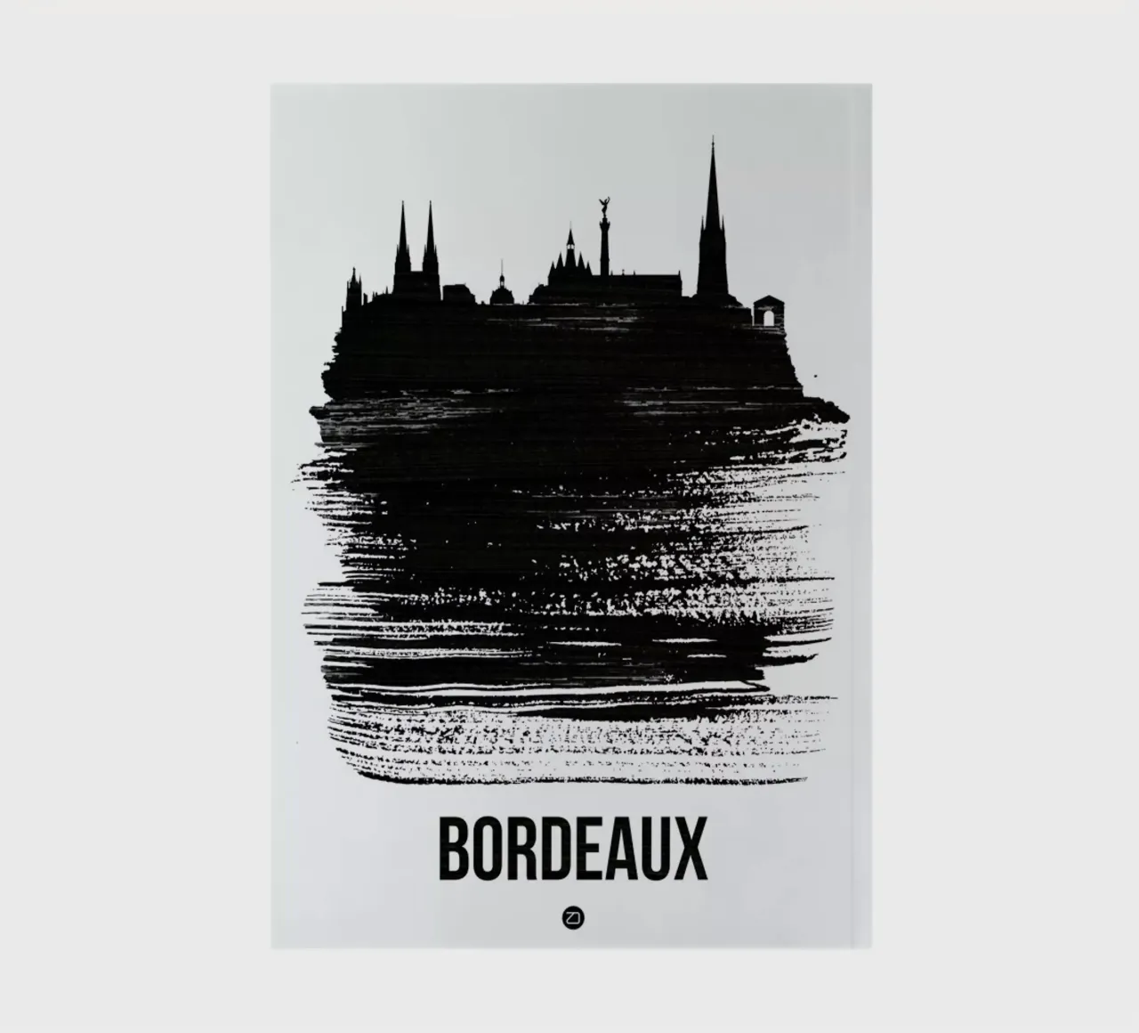 Bordeaux Skyline Brush Stroke notebook by Naxart