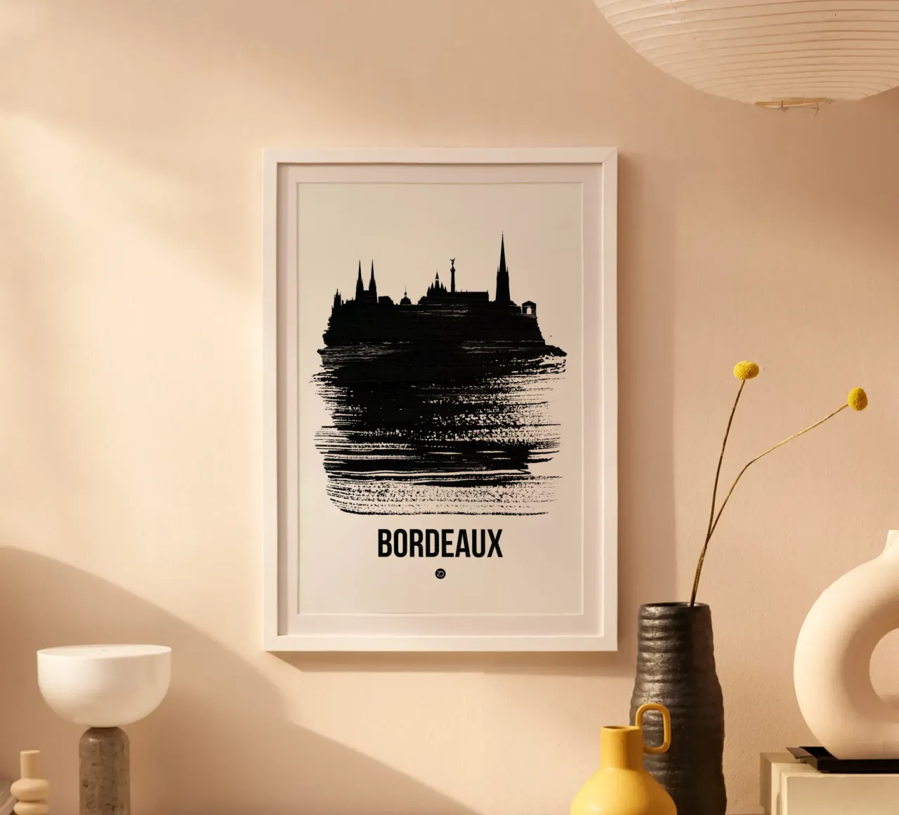 Bordeaux Skyline Brush Stroke carta hahnemühle da Naxart