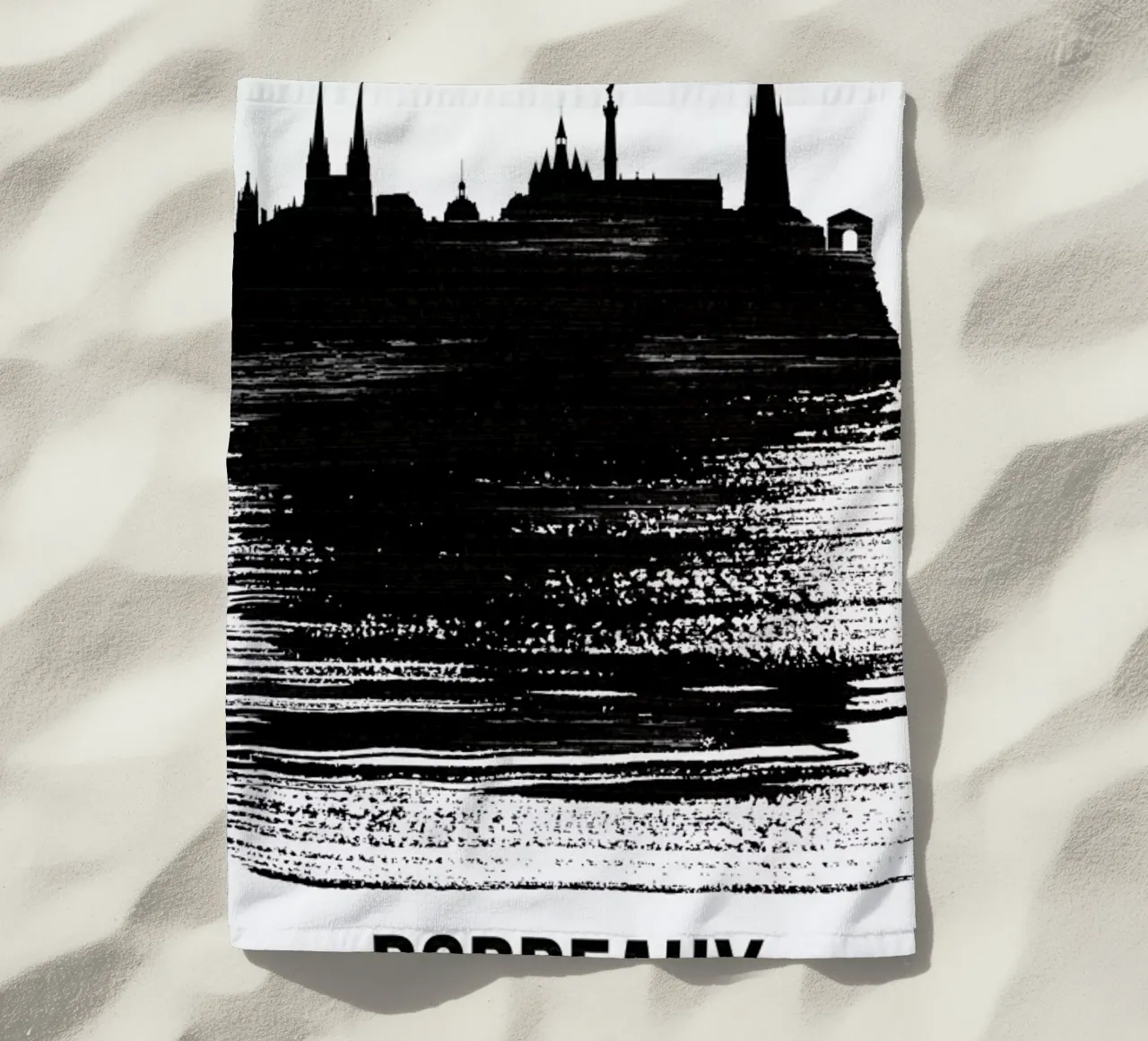 Bordeaux Skyline Brush Stroke telo mare da Naxart