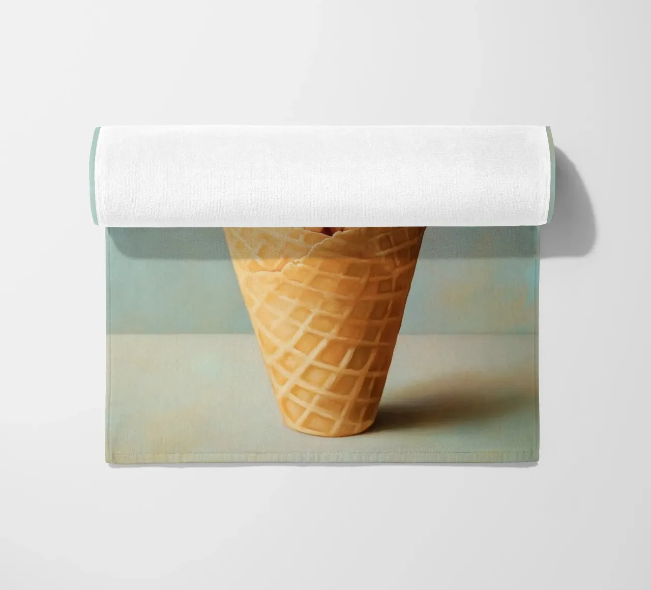 Patatine fritte in un cono gelato telo mare da Carinaprint