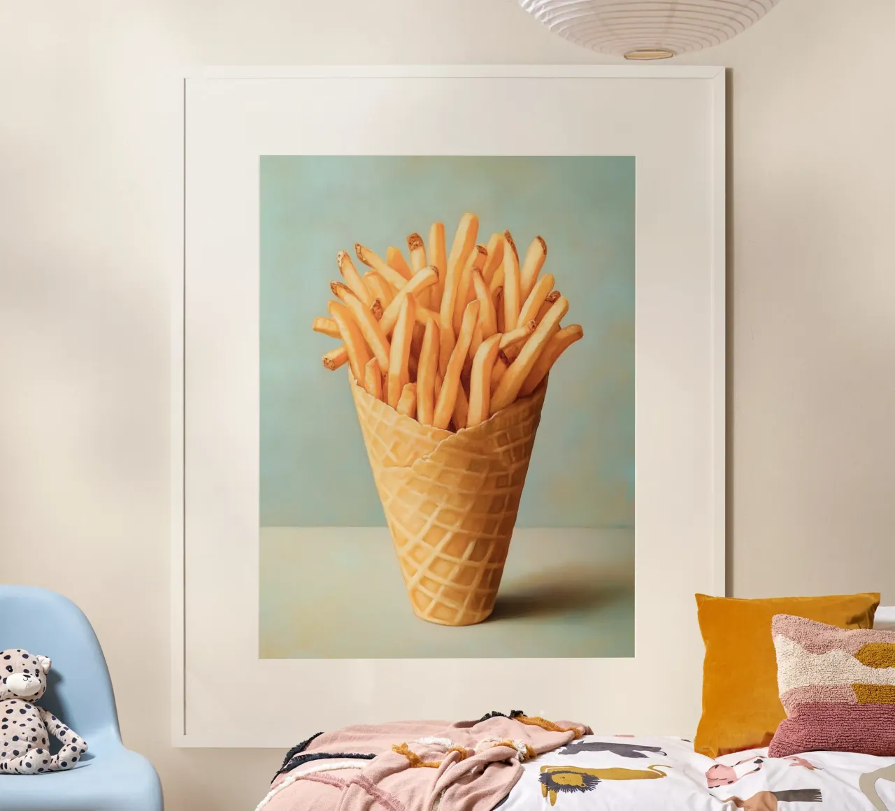 Patatine fritte in un cono gelato poster da Carinaprint