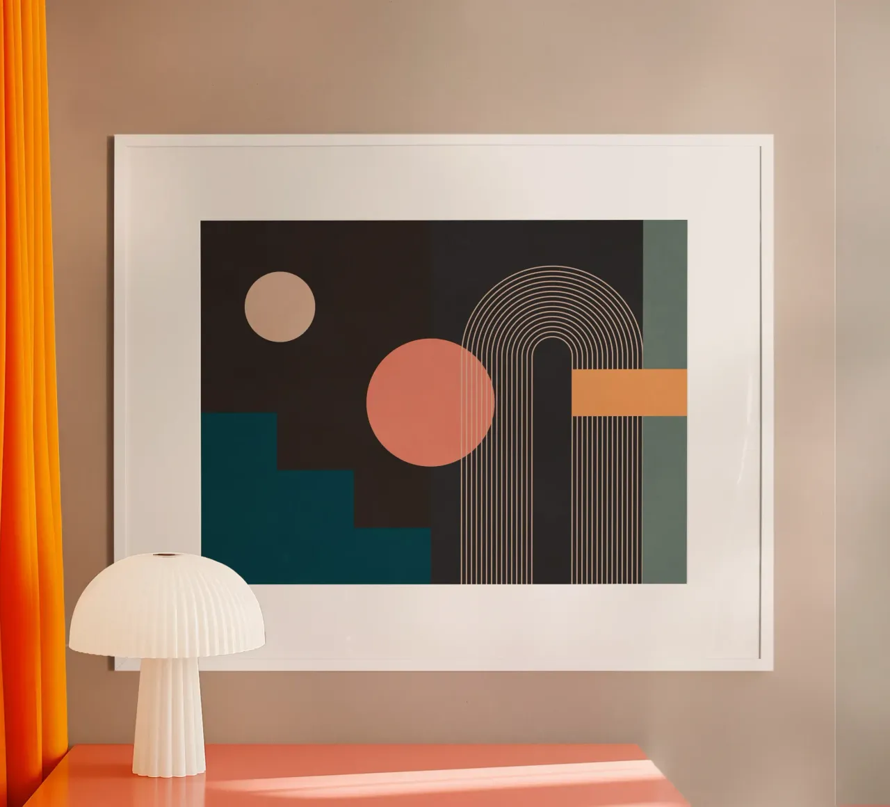 astratto geometrico 142 poster con telaio in alluminio da Gaite