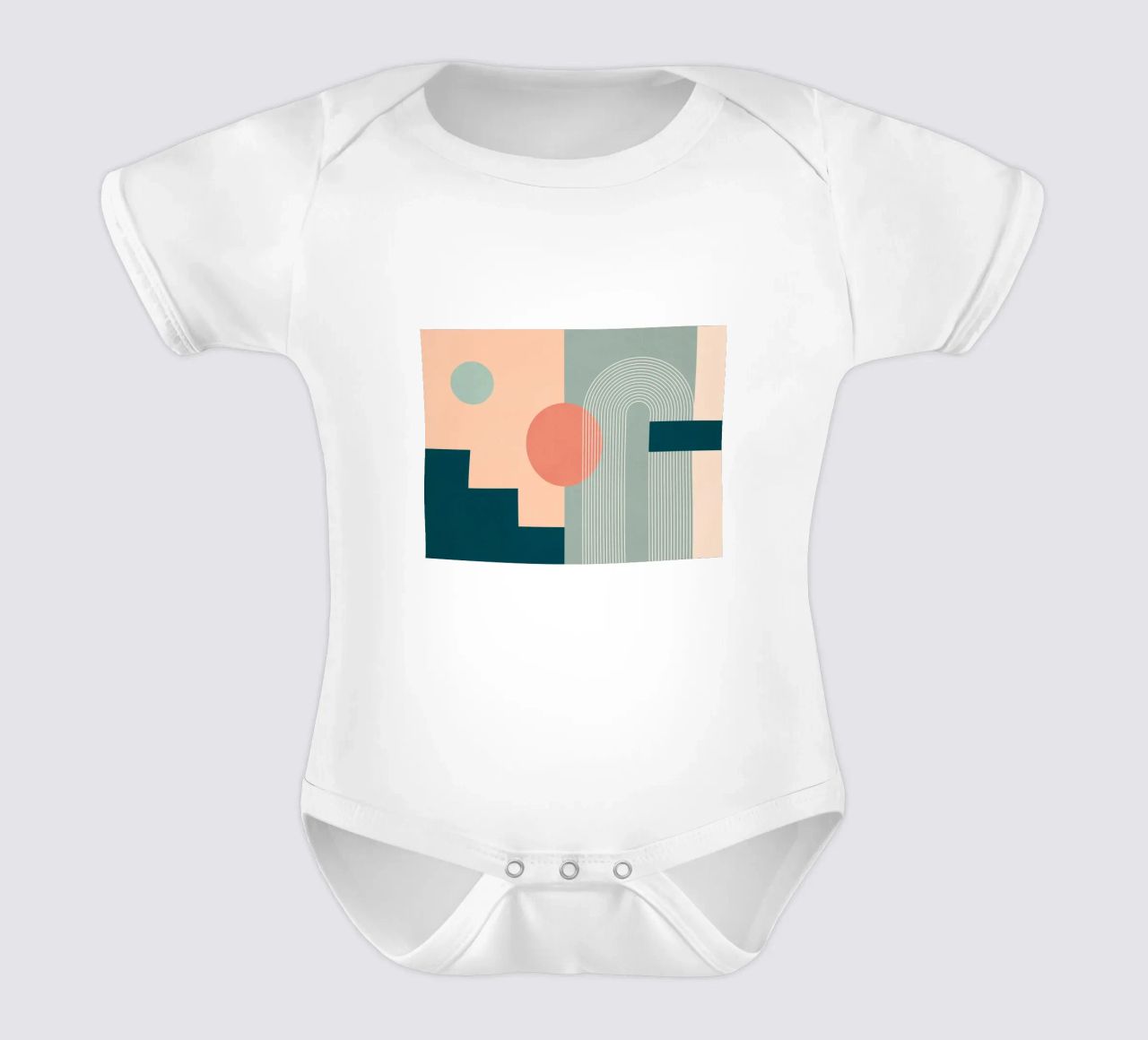 geometric abstract 143 short-sleeve baby romper by Gaite