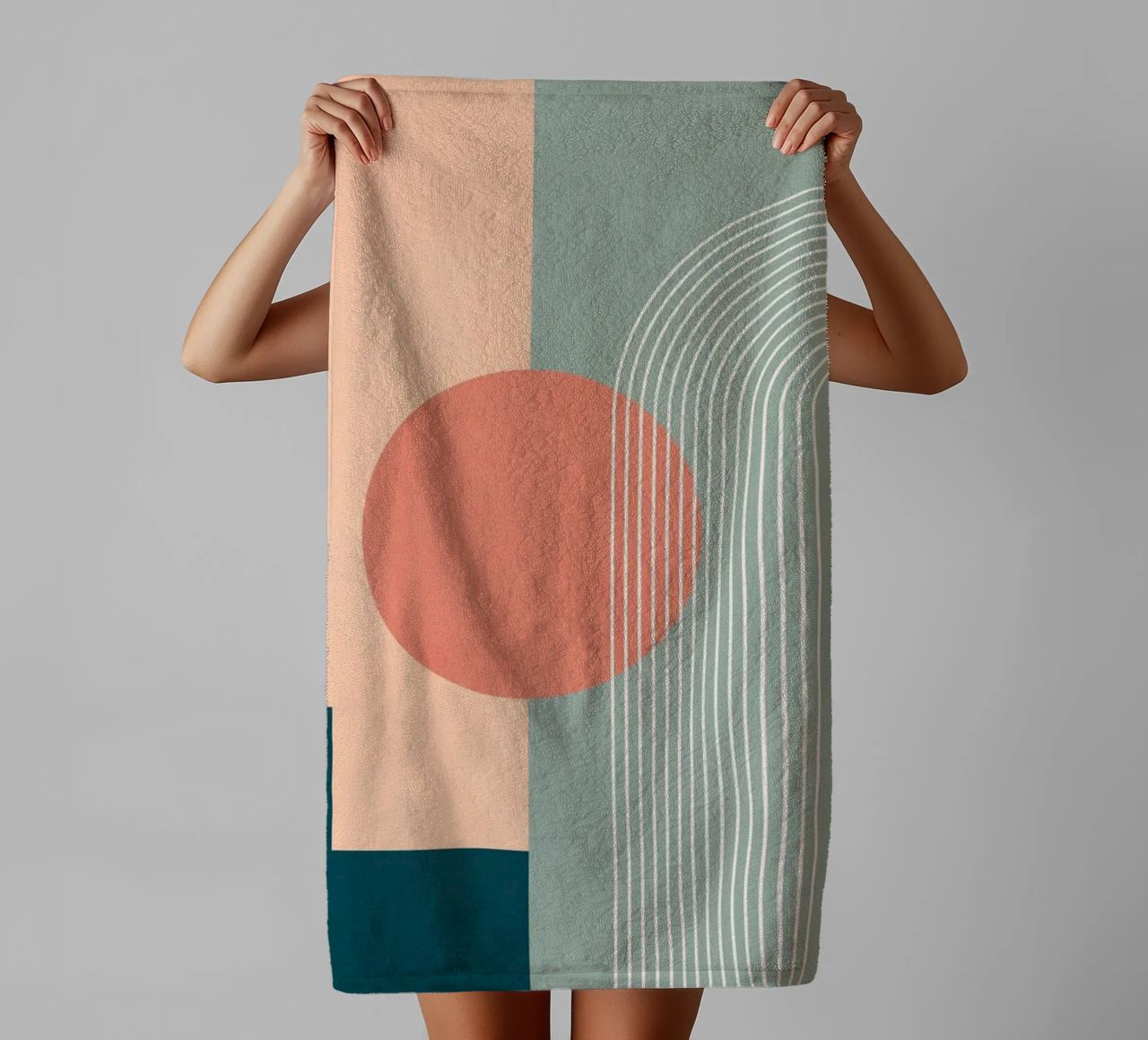 geometric abstract 143 towel by Gaite