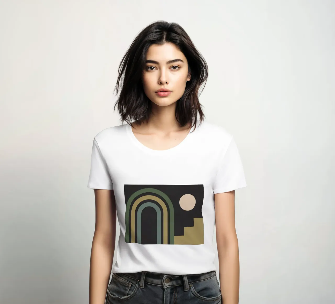 geometric abstract 145 women's fitted t-shirt by Gaite