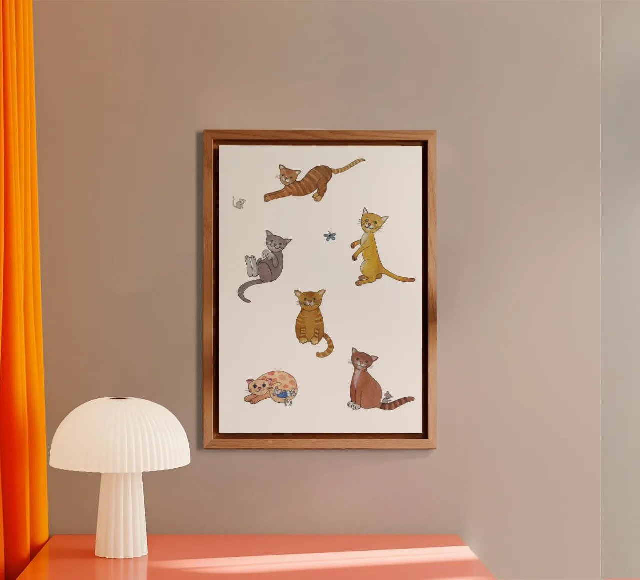 sei gatti e topi alluminio dibond da Farbwelten