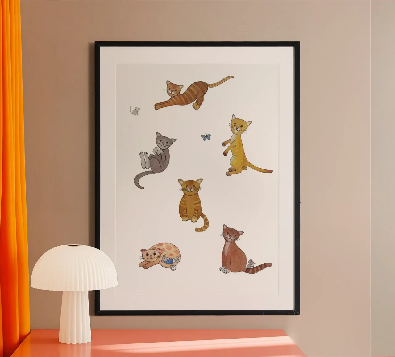 sei gatti e topi poster da Farbwelten