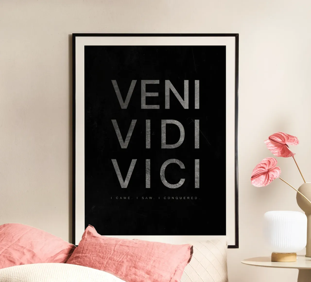 Veni Vidi Vici Ik Kwam. Ik Zag. Ik Overwon. poster van Inspirify