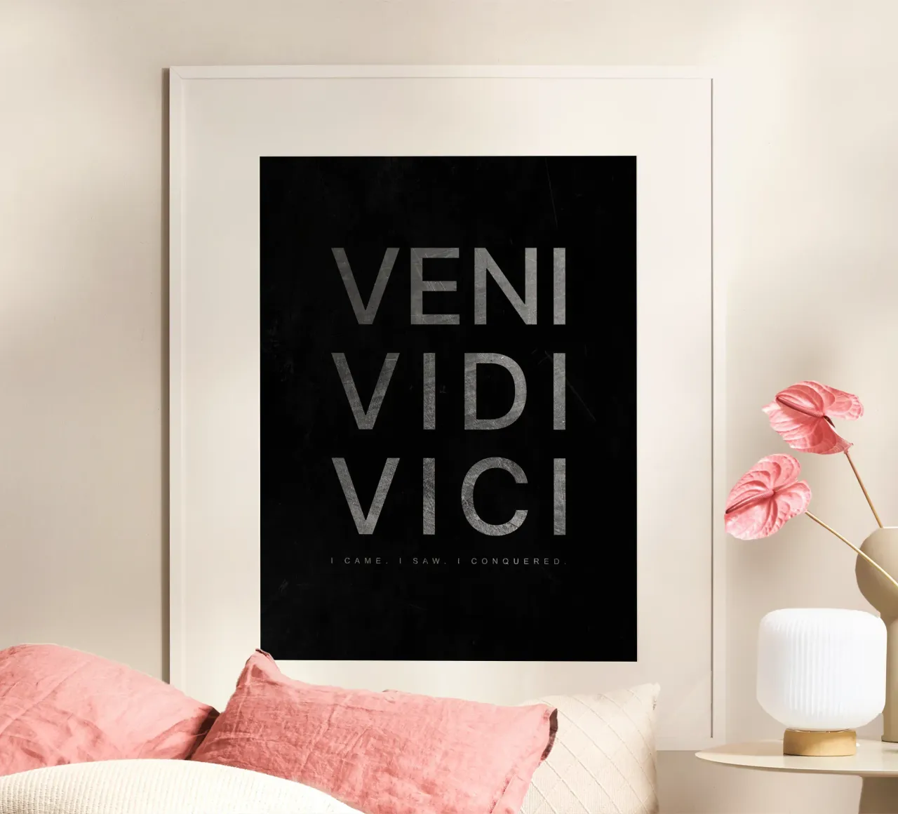 Veni Vidi Vici Ik Kwam. Ik Zag. Ik Overwon. poster van Inspirify