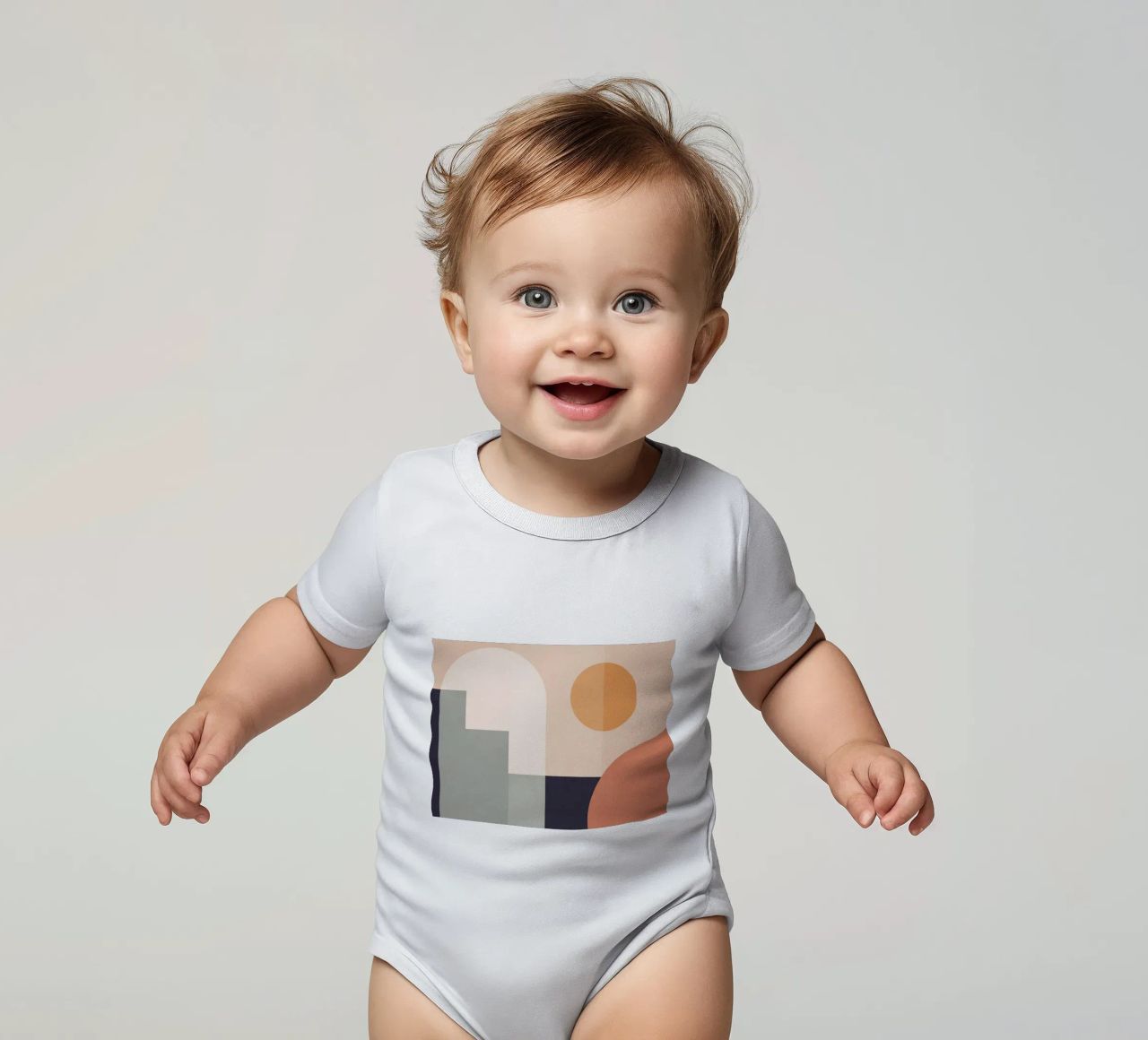 geometric abstract 149 short-sleeve baby romper by Gaite