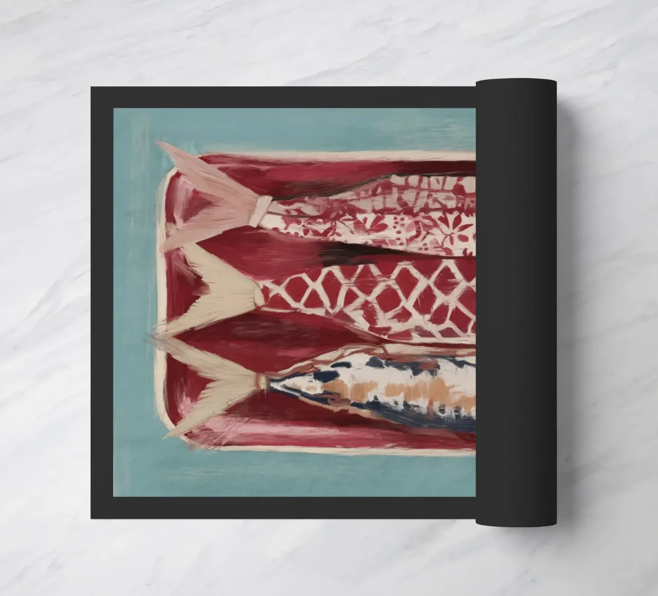 Patterned Fish Trio doormat by ThingDesign