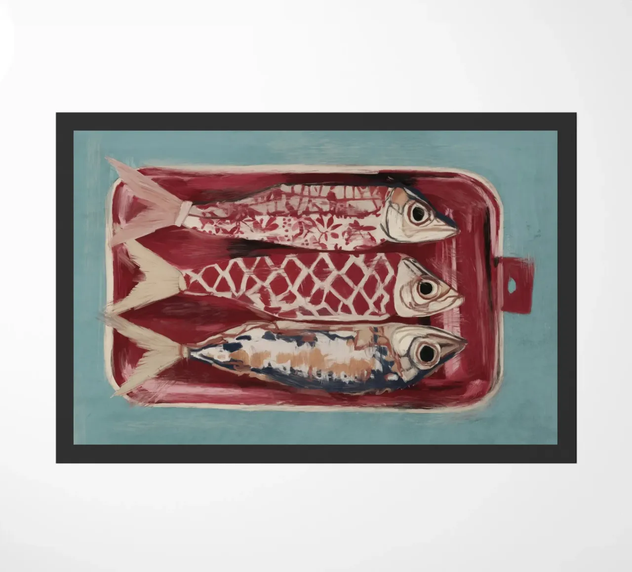 Patterned Fish Trio doormat by ThingDesign