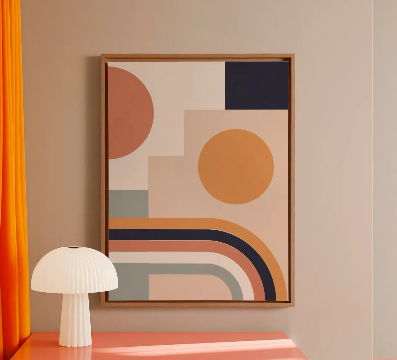 geometric abstract 150 canvas with Floater frame by Gaite