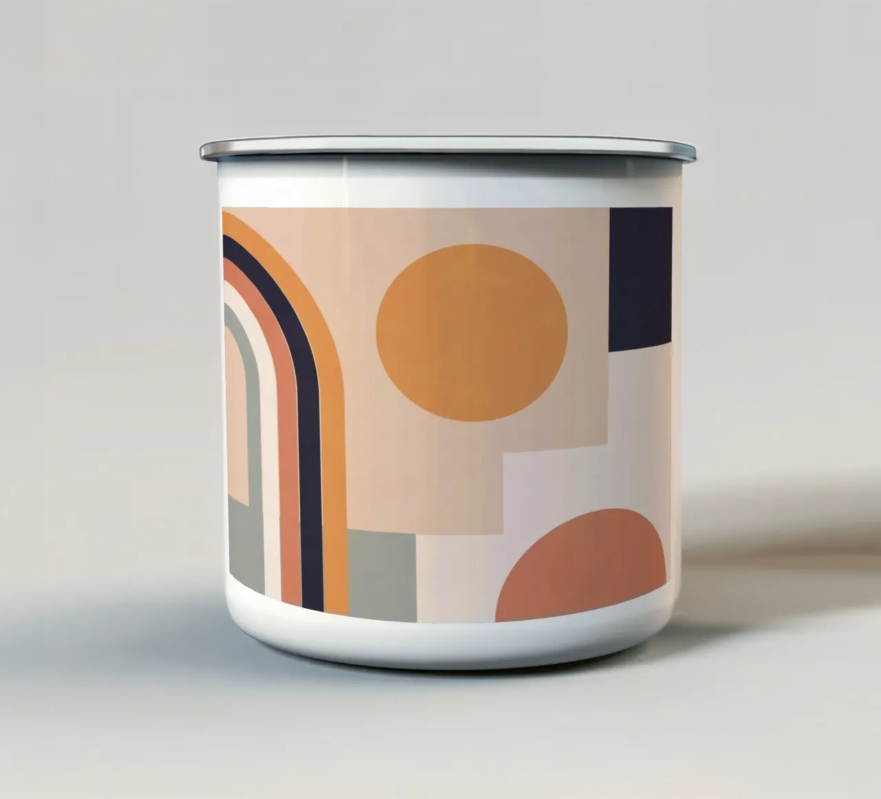 geometrisch abstract 151a emaille mok van Gaite