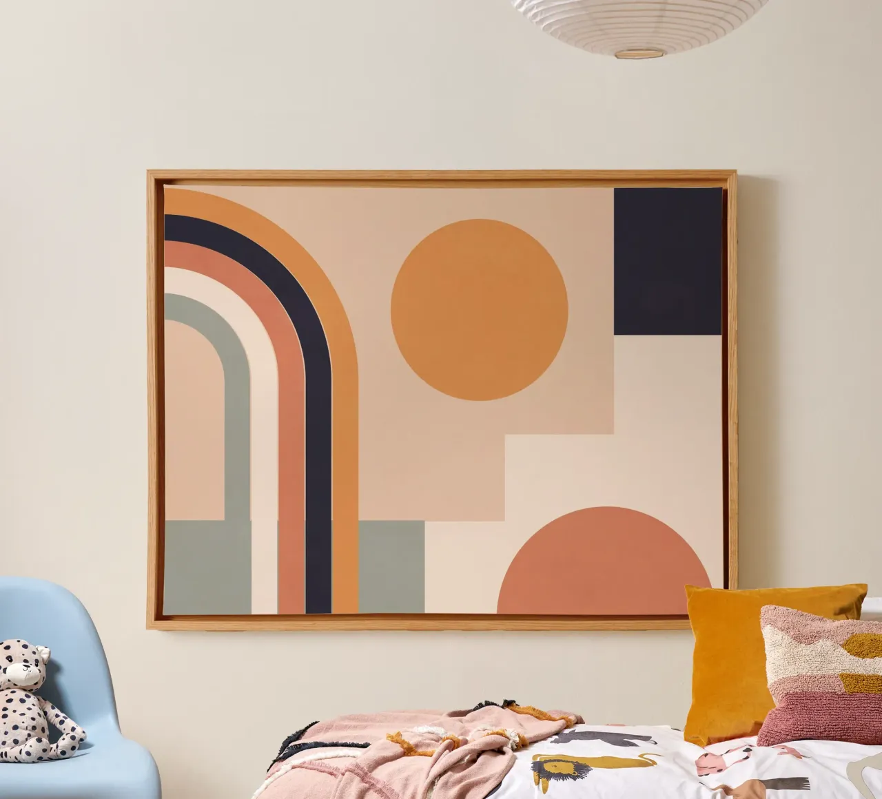 geometrisch abstract 151a canvas met Baklijst van Gaite