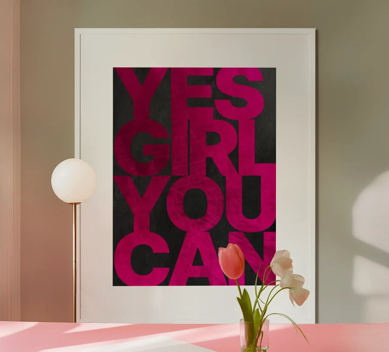 Sì, ragazza, puoi poster con telaio in alluminio da Inspirify