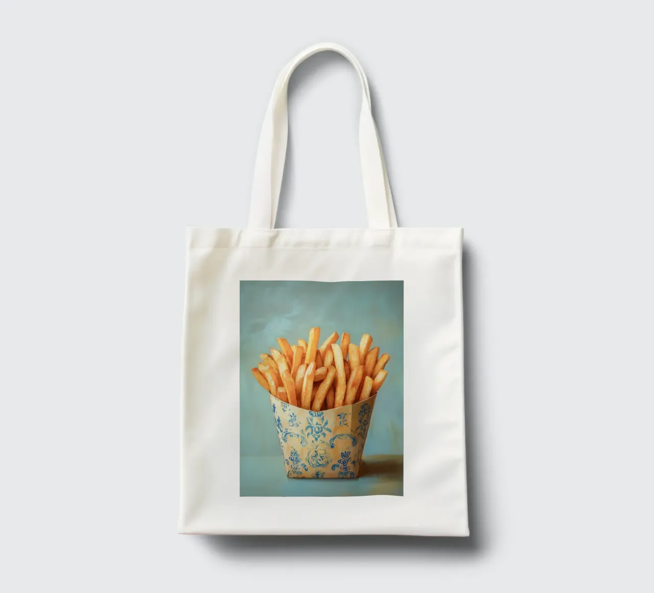 Patatine fritte nostalgiche borsa in juta da Carinaprint