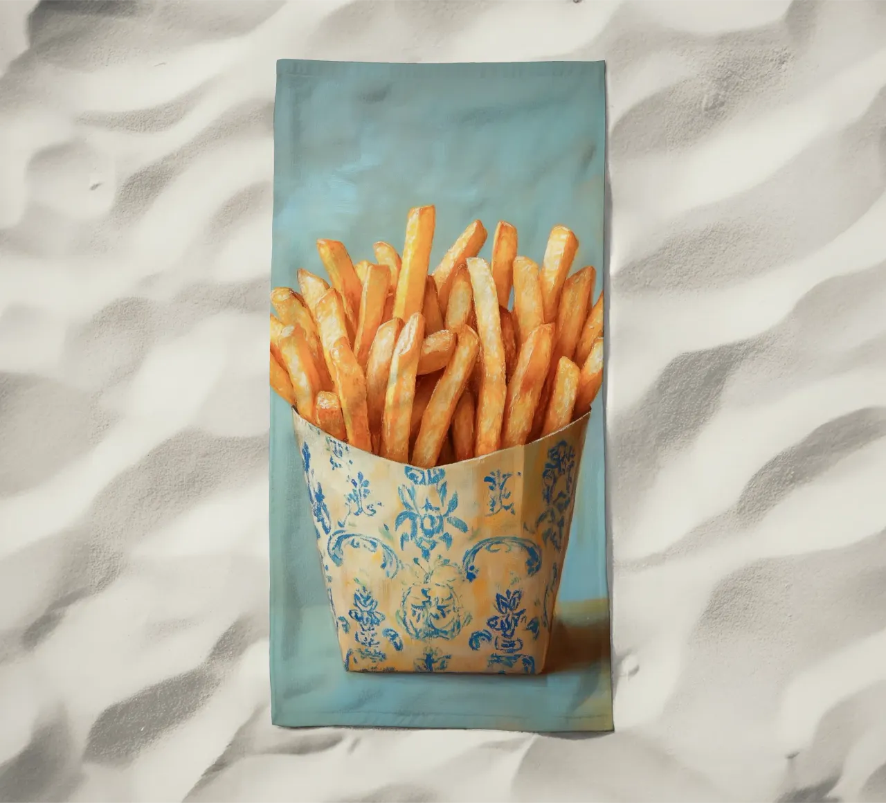 Patatine fritte nostalgiche telo mare da Carinaprint