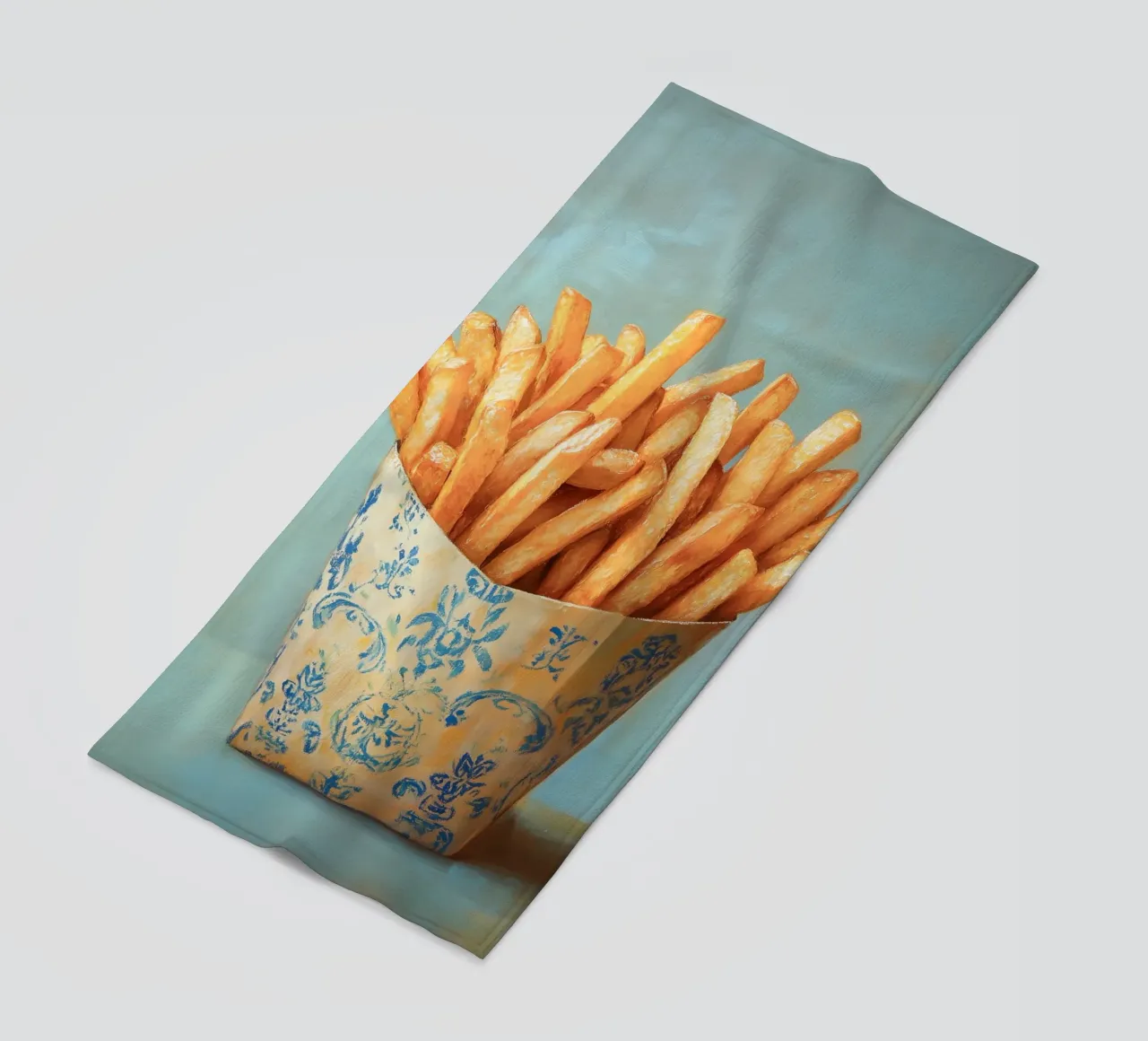 Patatine fritte nostalgiche telo mare da Carinaprint