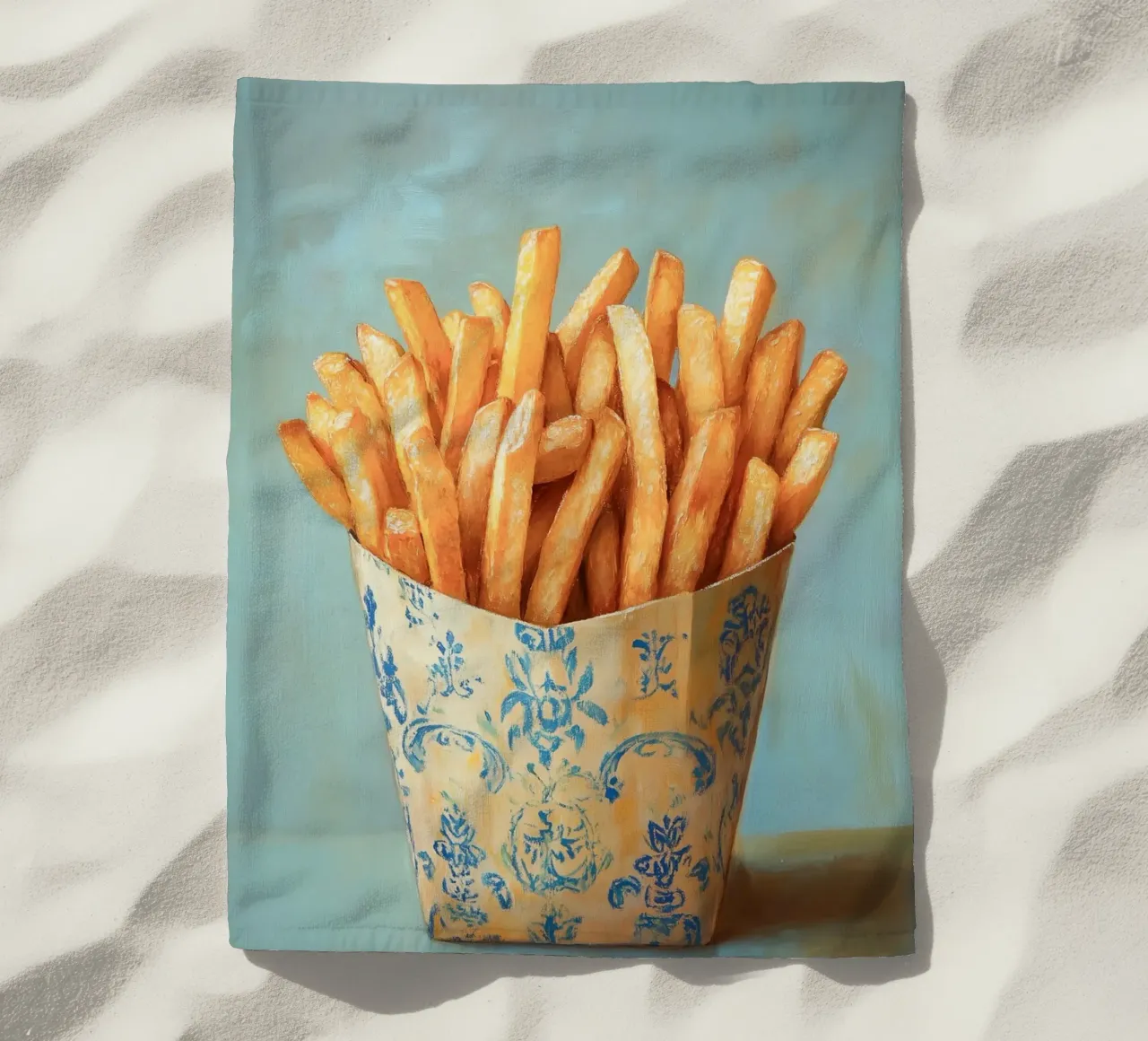 Patatine fritte nostalgiche telo mare da Carinaprint
