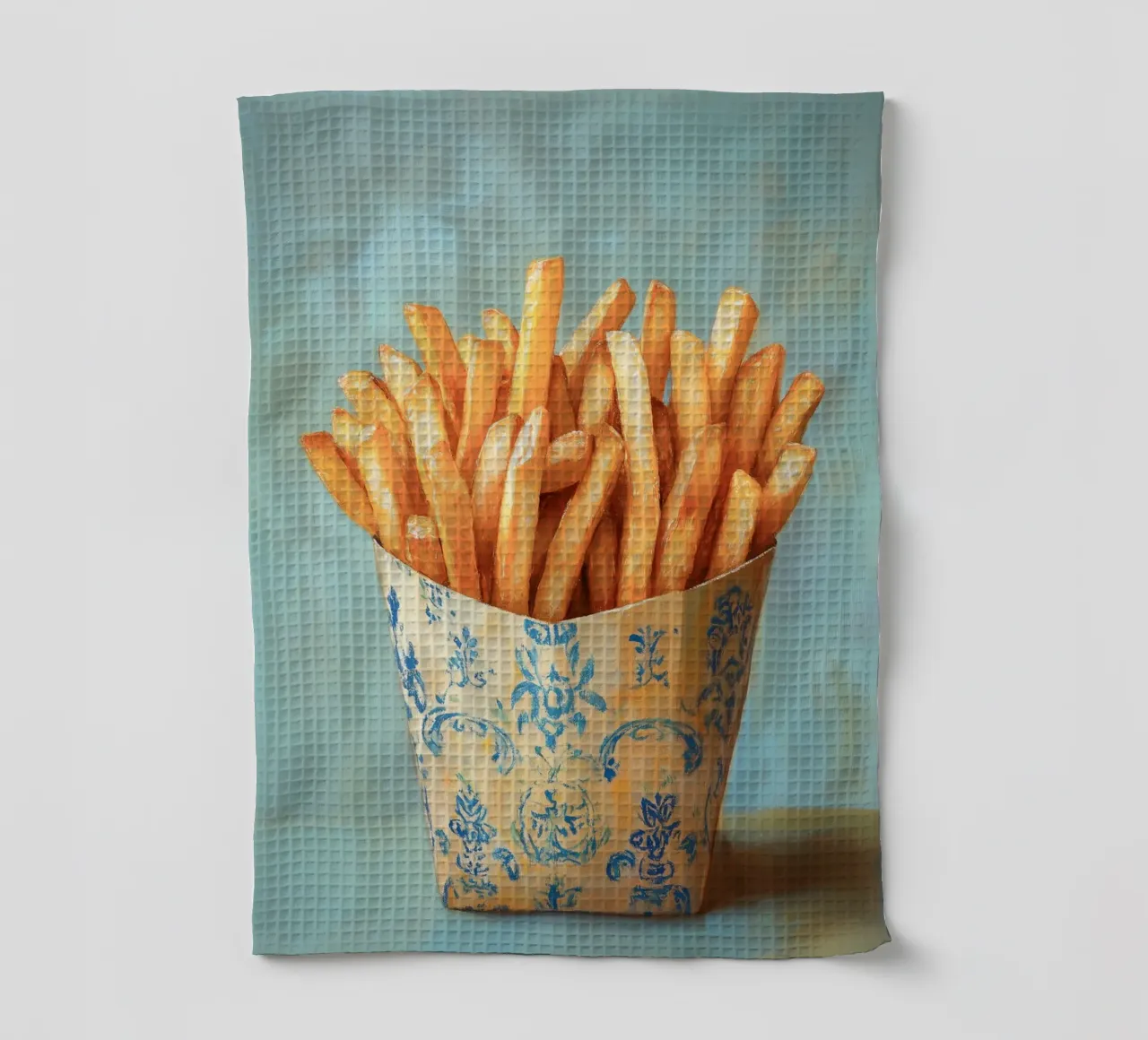 Patatine fritte nostalgiche canovaccio da cucina da Carinaprint