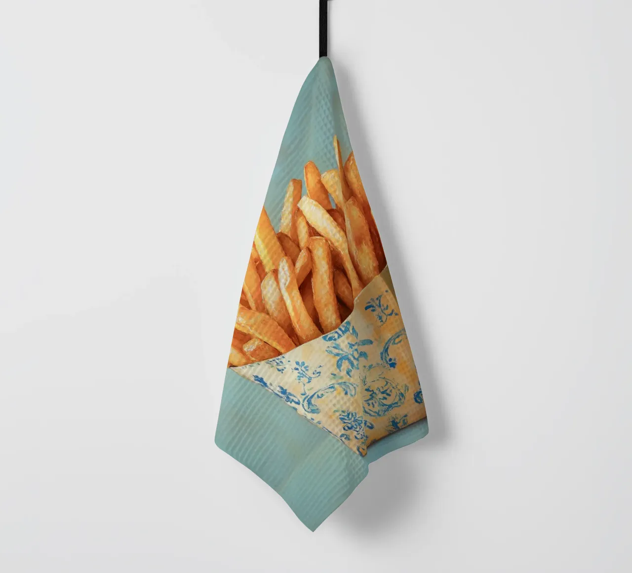 Patatine fritte nostalgiche canovaccio da cucina da Carinaprint