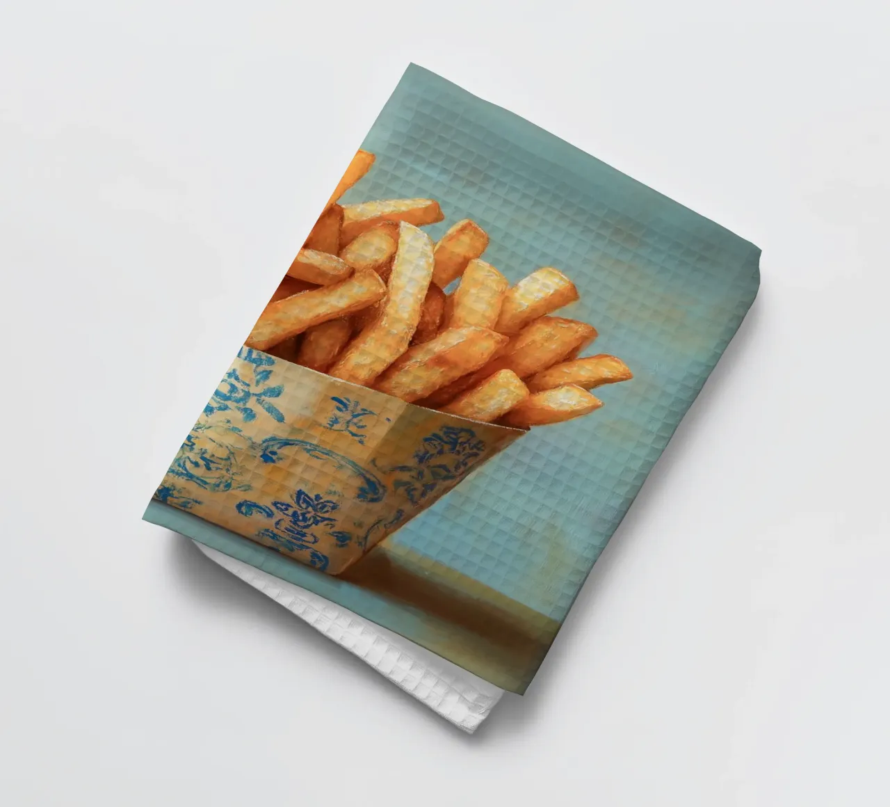 Patatine fritte nostalgiche canovaccio da cucina da Carinaprint