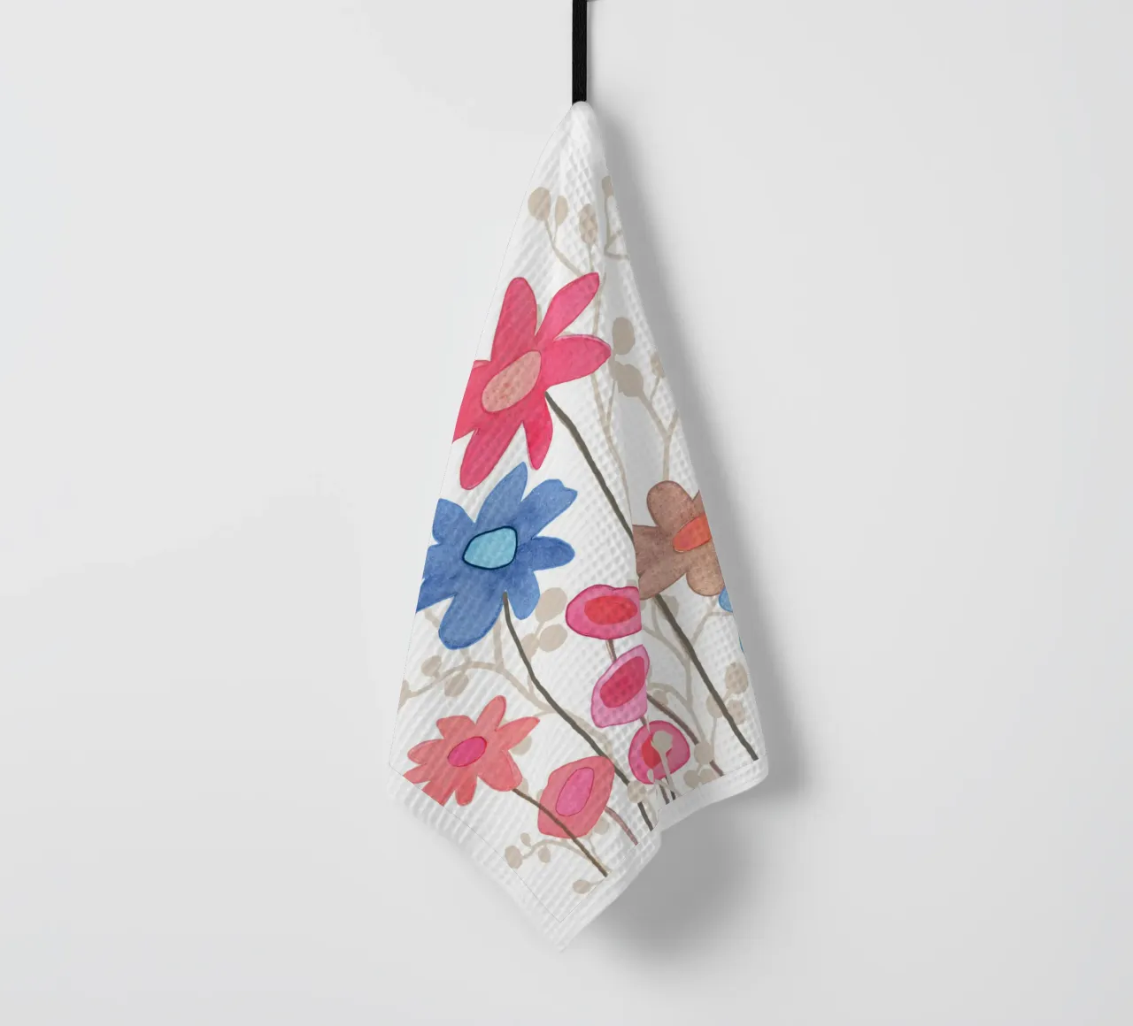 Fiori in rosso e blu canovaccio da cucina da Farbwelten