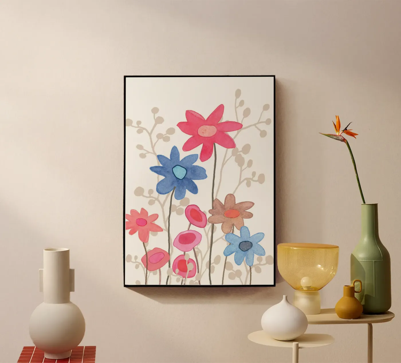 Fiori in rosso e blu plexiglass da Farbwelten