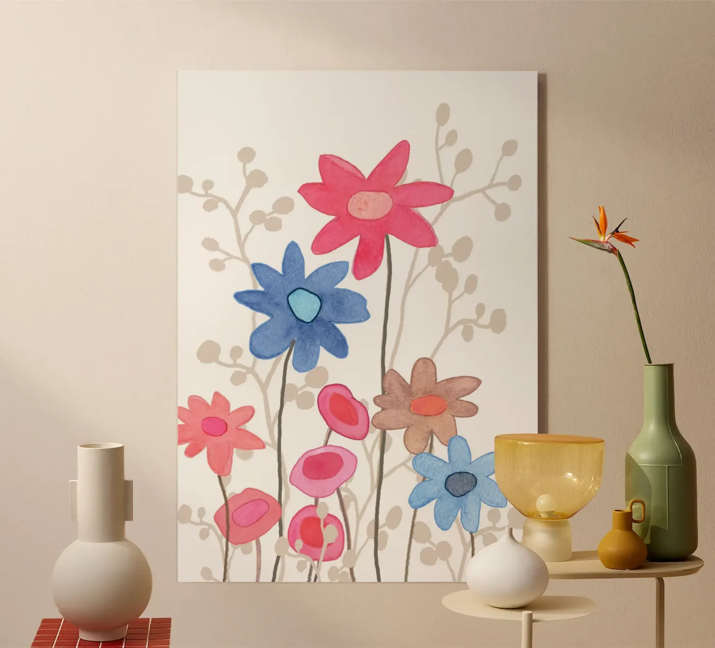 Fiori in rosso e blu plexiglass da Farbwelten