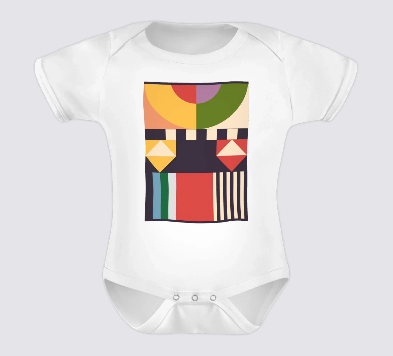 Geometric Abstraction 07 short-sleeve baby romper by Gaite