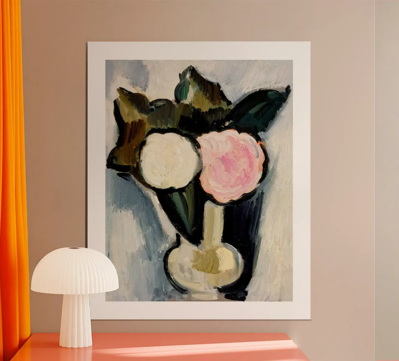 Pink and White Flowers in a Vase poster da Second Canvas