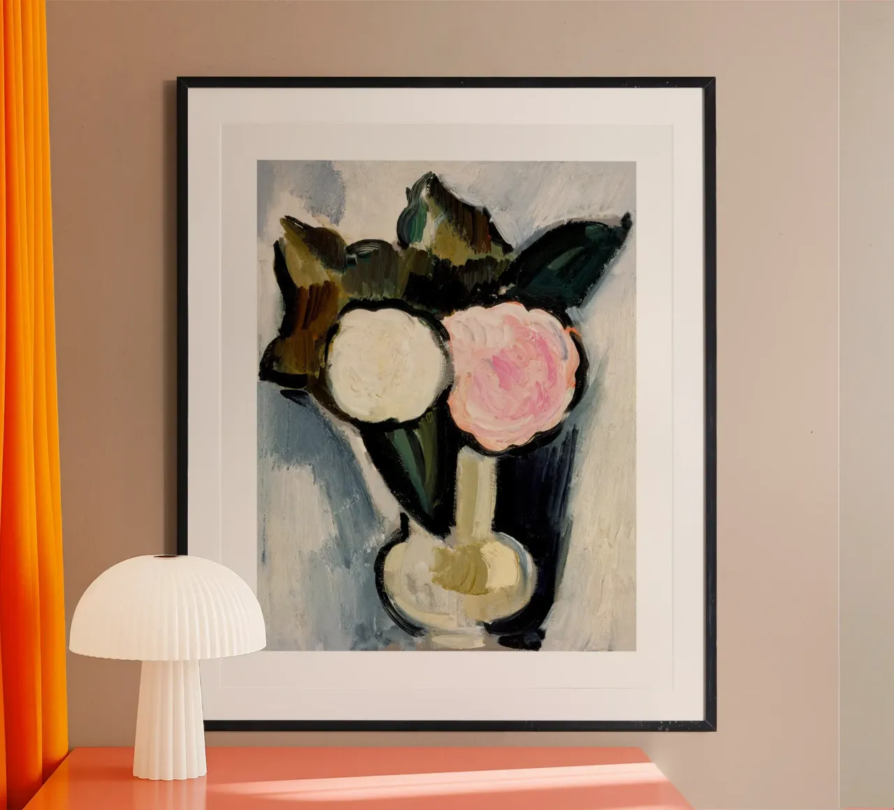 Pink and White Flowers in a Vase poster da Second Canvas